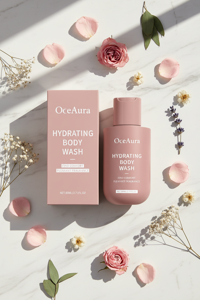 OceAura Hydrating Body Wash - Flat Lay