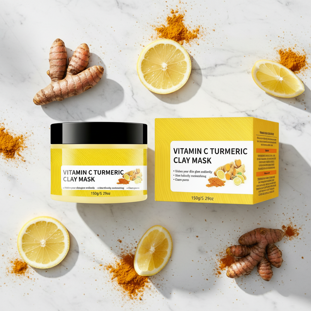 Vitamin C Turmeric Clay Mask Flat Lay