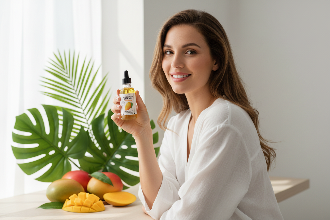 Sweet Mango Body Oil - Woman Holding