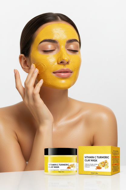 Vitamin C Turmeric Clay Mask with Woman